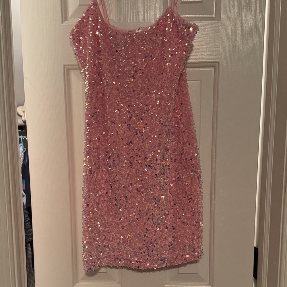 Lucy in the Sky Sparkling Pink Mini Dress